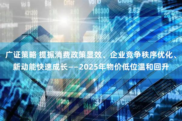 广证策略 提振消费政策显效、企业竞争秩序优化、新动能快速成长——2025年物价低位温和回升